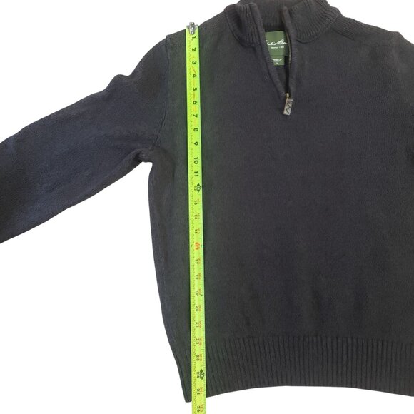 Eddie Bauer Mens Gray Sweater Size L 1/4 Zip Knit Grandpa Normcore Everyday - Picture 8 of 9